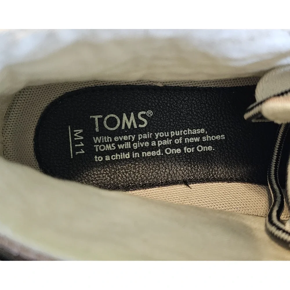 Toms Chukka Twill Lace Up Boots Men's Size 11 Tan Sesame Cotton Canvas